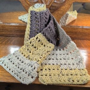 Handmade Crochet Scarf in Earth Tones